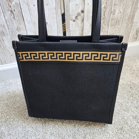 Versace small Tote Bag, Black and Gold - Picture 7 of 13